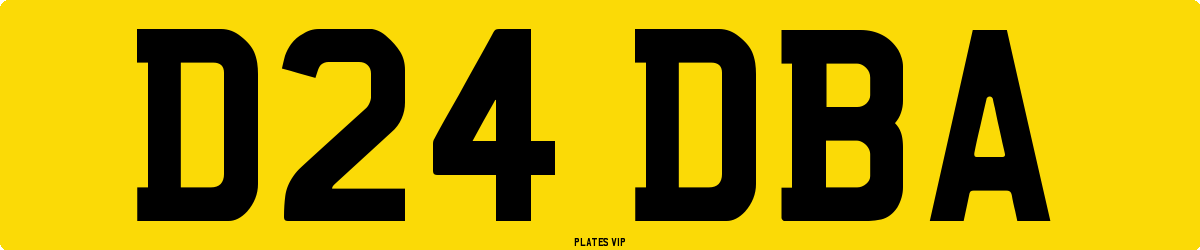 D24 DBA Number Plate