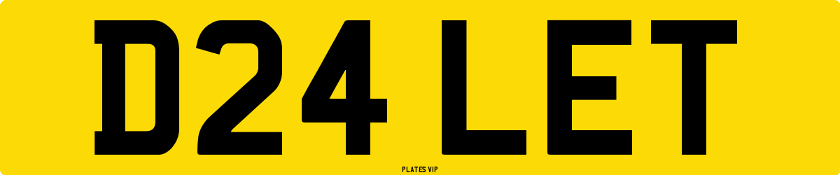 D24 LET Number Plate
