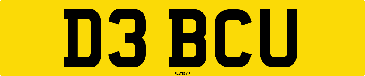D3 BCU Number Plate