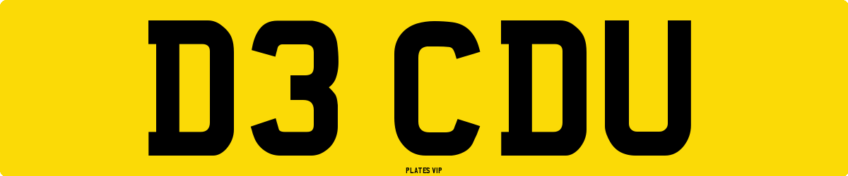 D3 CDU Number Plate
