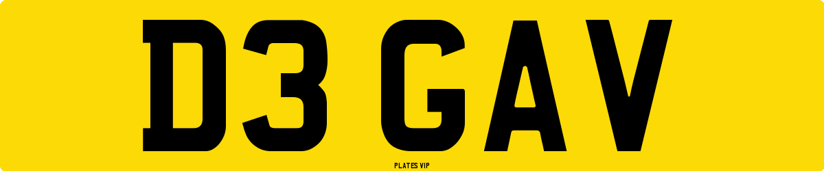D3 GAV Number Plate