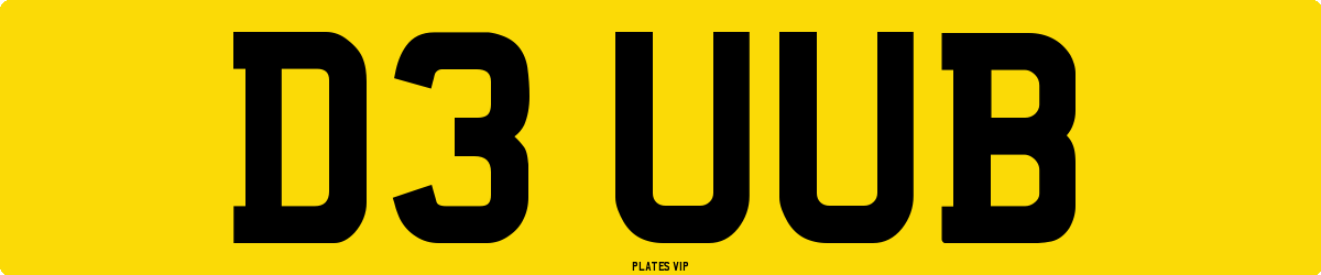D3 UUB Number Plate