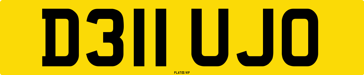 D311 UJO Number Plate