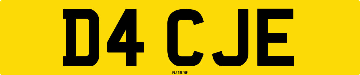 D4 CJE Number Plate