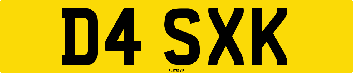 D4 SXK Number Plate