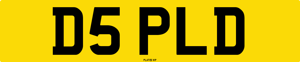 D5 PLD Number Plate