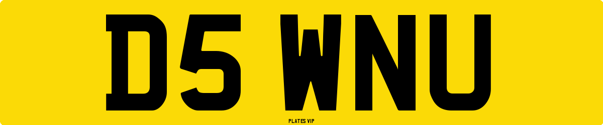 D5 WNU Number Plate
