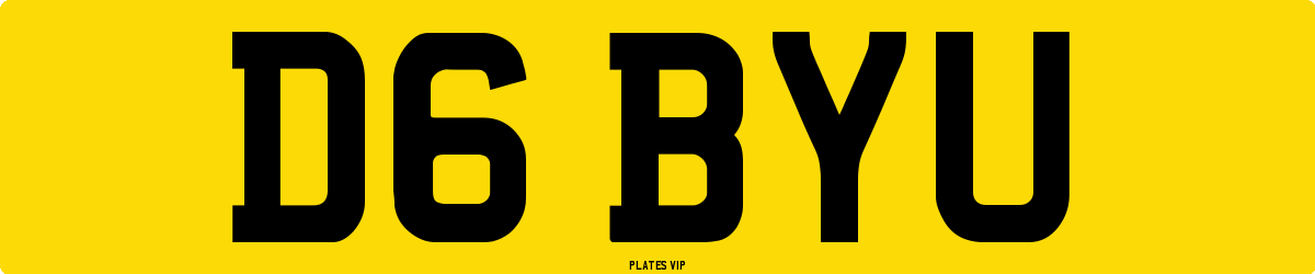 D6 BYU Number Plate