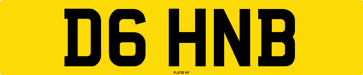 D6 HNB Number Plate