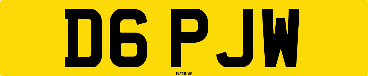 D6 PJW Number Plate