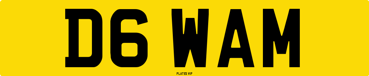 D6 WAM Number Plate