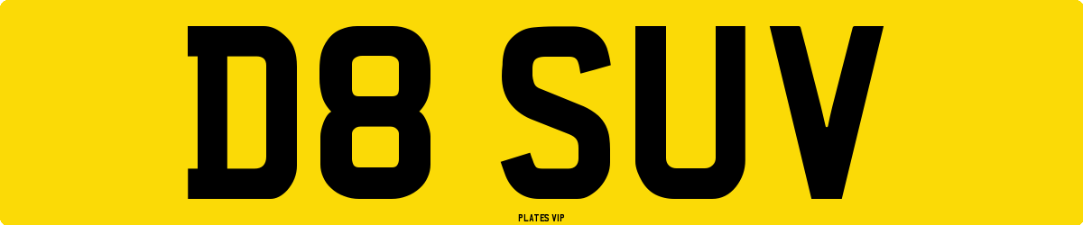 D8 SUV Number Plate