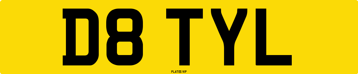 D8 TYL Number Plate