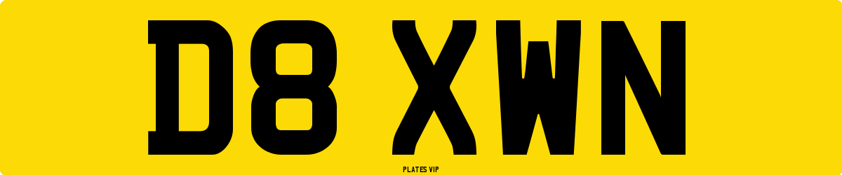 D8 XWN Number Plate