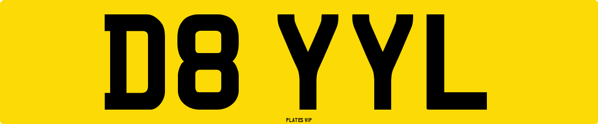 D8 YYL Number Plate