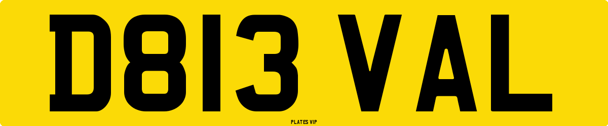 D813 VAL Number Plate