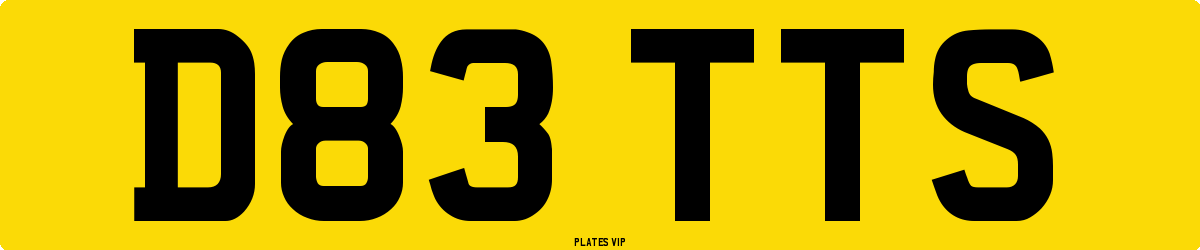 D83 TTS Number Plate