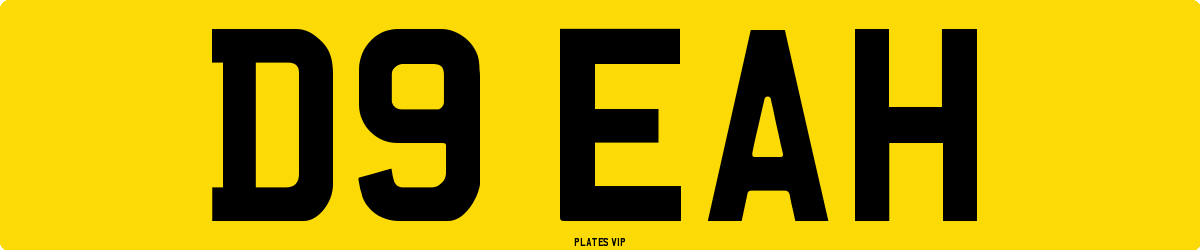 D9 EAH Number Plate