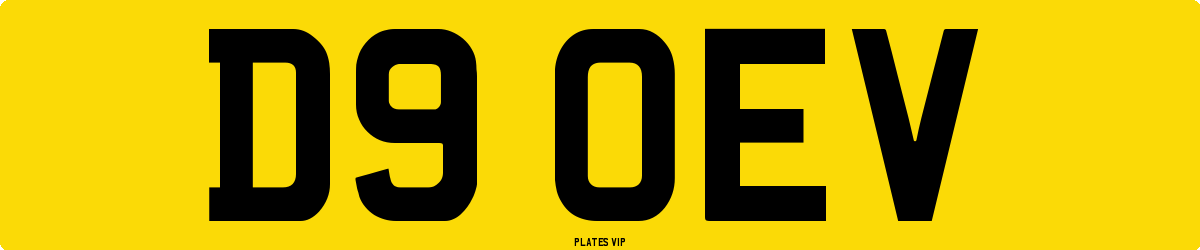 D9 OEV Number Plate