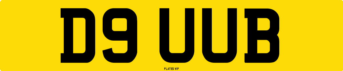D9 UUB Number Plate