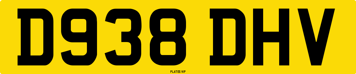 D938 DHV Number Plate