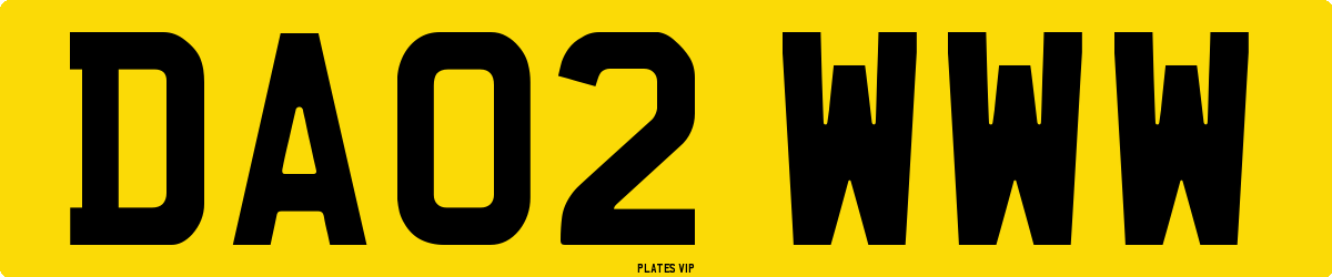 DA02 WWW Number Plate
