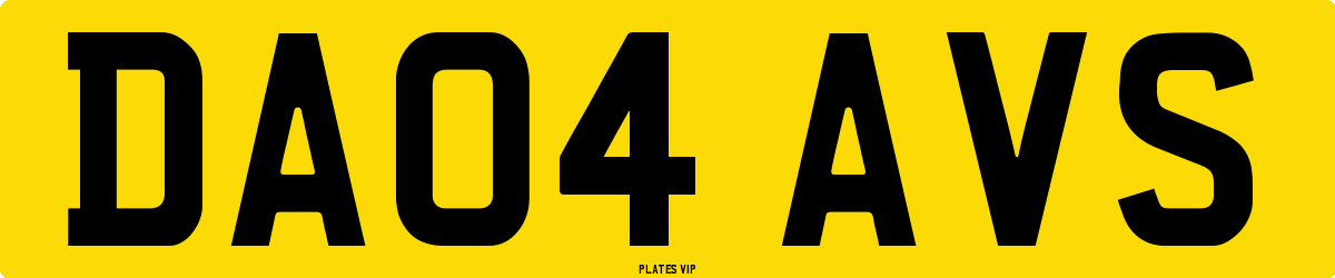 DA04 AVS Number Plate