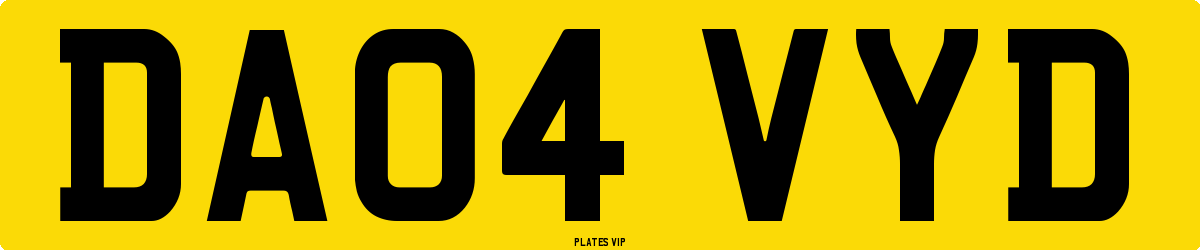 DA04 VYD Number Plate
