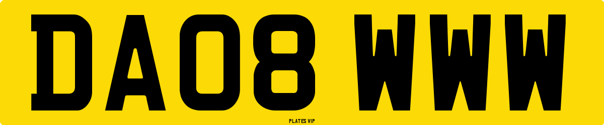 DA08 WWW Number Plate