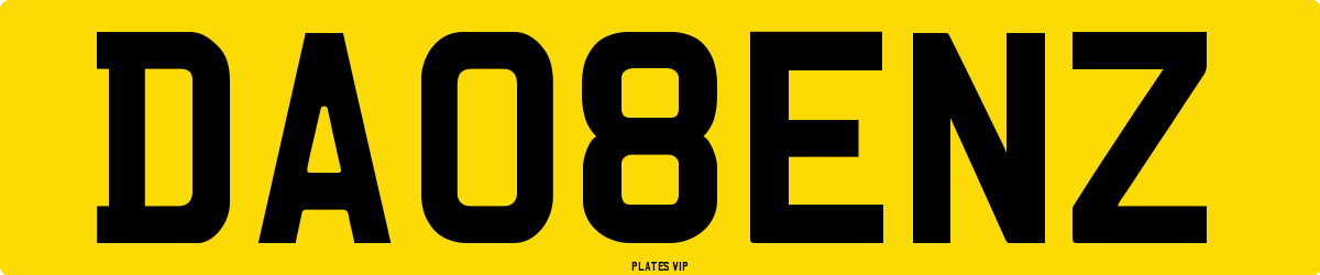 DA08ENZ Number Plate