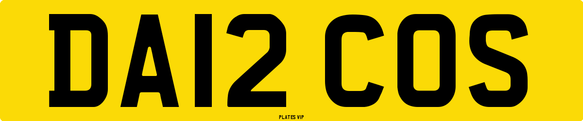 DA12 COS Number Plate