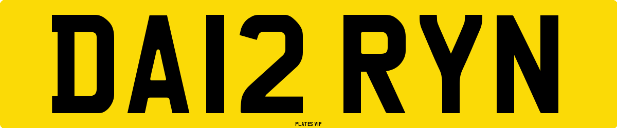 DA12 RYN Number Plate