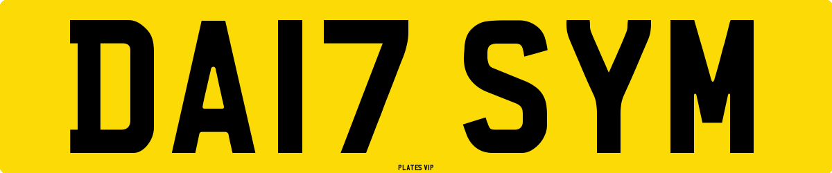 DA17 SYM Number Plate