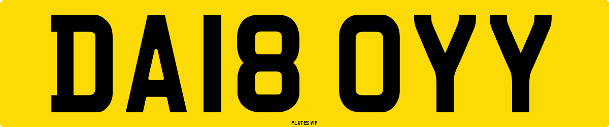DA18 OYY Number Plate