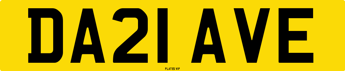 DA21 AVE Number Plate