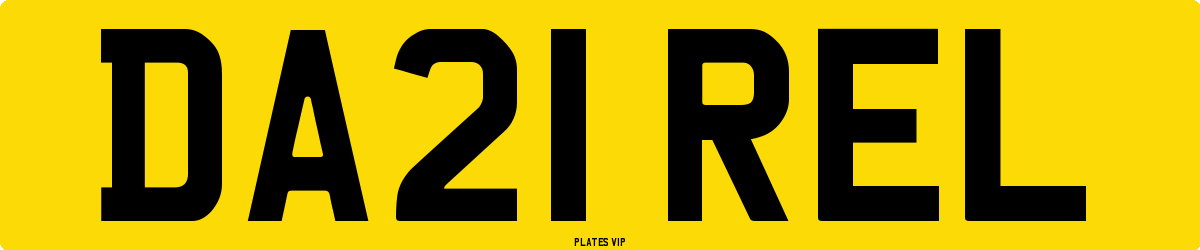 DA21 REL Number Plate
