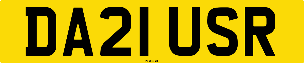 DA21 USR Number Plate
