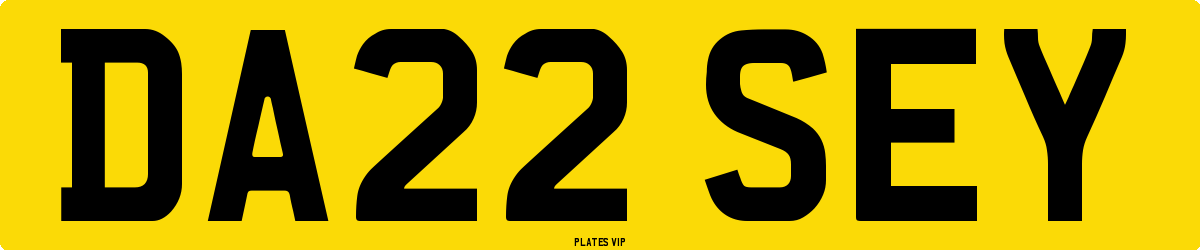 DA22 SEY Number Plate