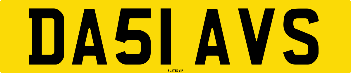 DA51 AVS Number Plate
