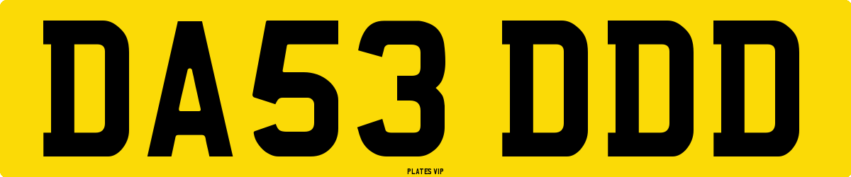 DA53 DDD Number Plate