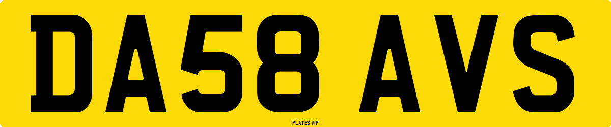 DA58 AVS Number Plate