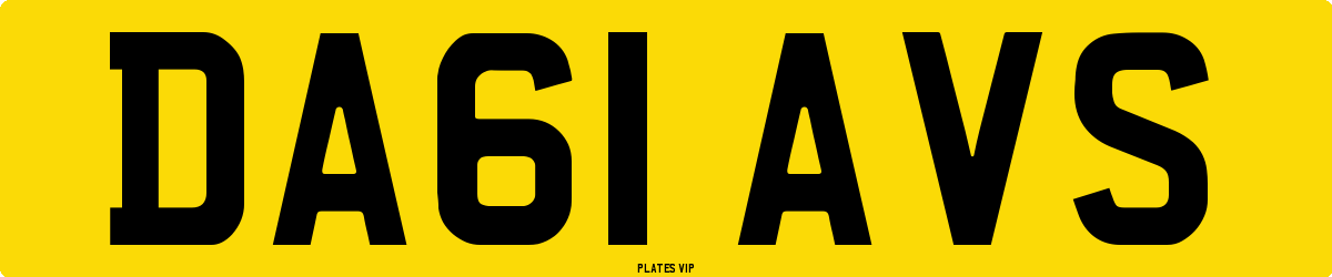 DA61 AVS Number Plate