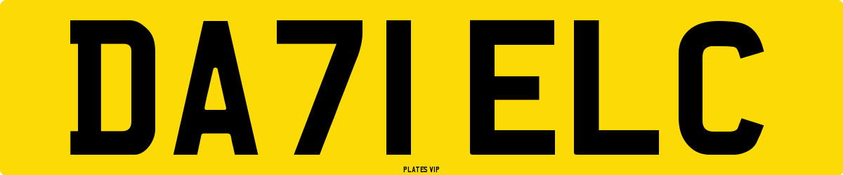 DA71 ELC Number Plate