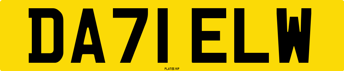 DA71 ELW Number Plate