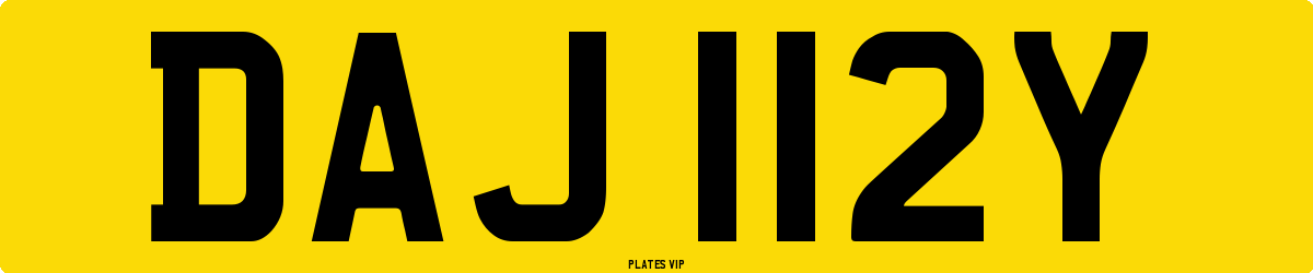 DAJ 112Y Number Plate