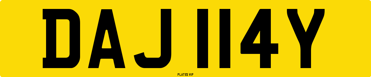 DAJ 114Y Number Plate