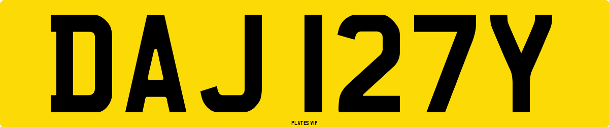 DAJ 127Y Number Plate