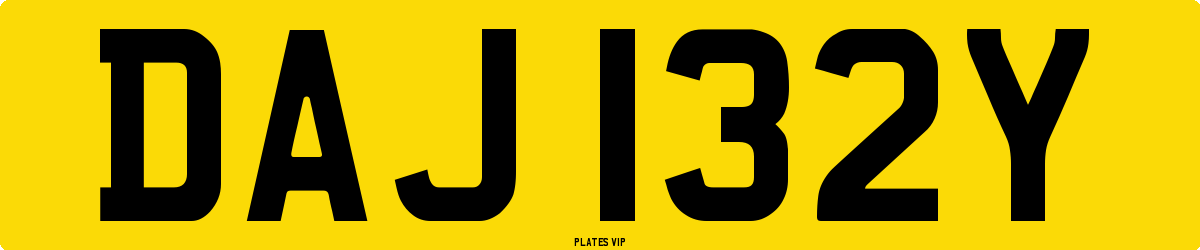 DAJ 132Y Number Plate