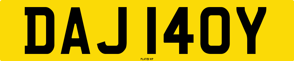 DAJ 140Y Number Plate