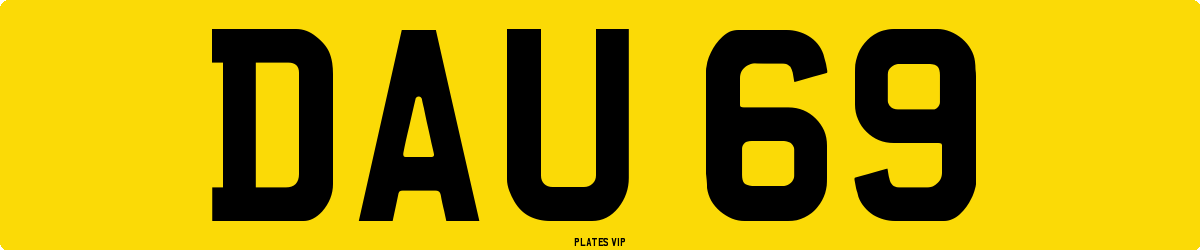 DAU 69 Number Plate